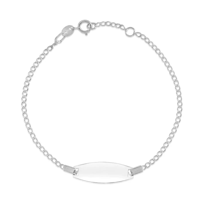 14k Gold Id Bracelet Engravable Girls Boys Kids Baby Figaro