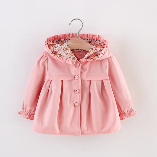 1pc Baby Girl Floral Cotton Tops Coat Jacket