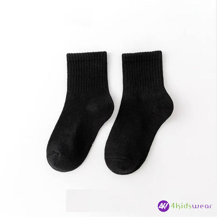 2023 New High Quality Children Pure Cotton Students School Socks Sports White Kids Socks for Boys Girls