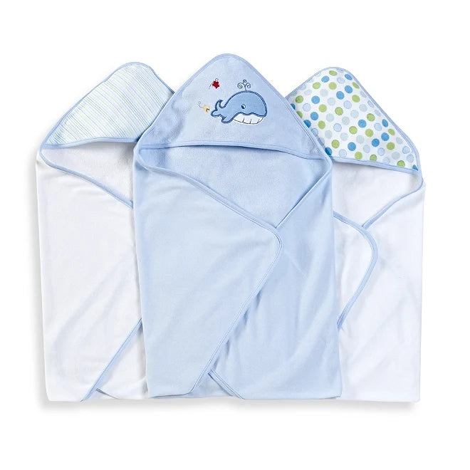 3 Hooded Towel Set - Blue Whale