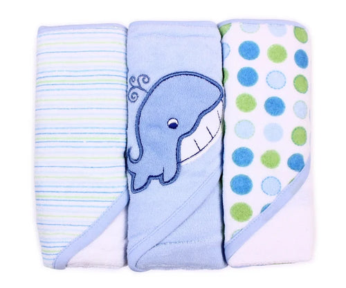 3 Hooded Towel Set - Blue Whale