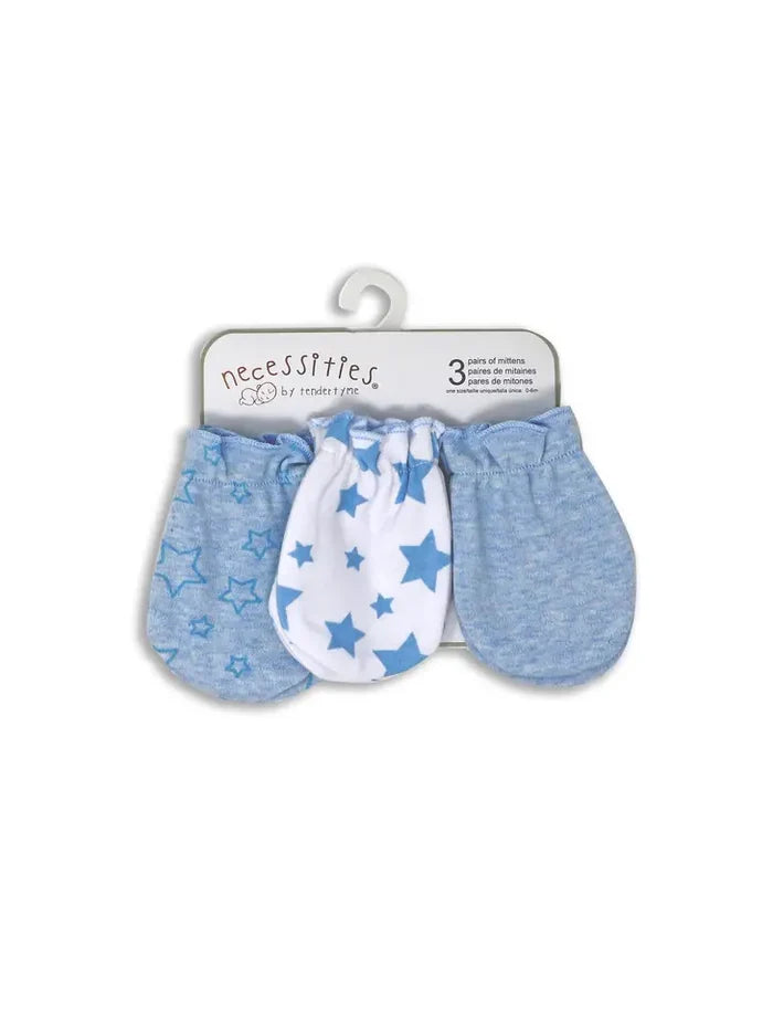 3 Pack Heather Blue Mitt