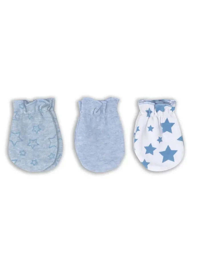 3 Pack Heather Blue Mitt