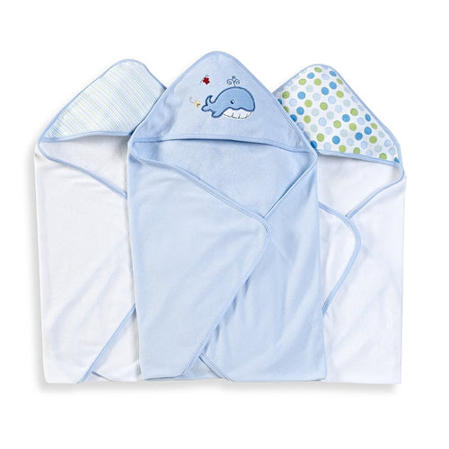 3Hooded  Towel set  Blue