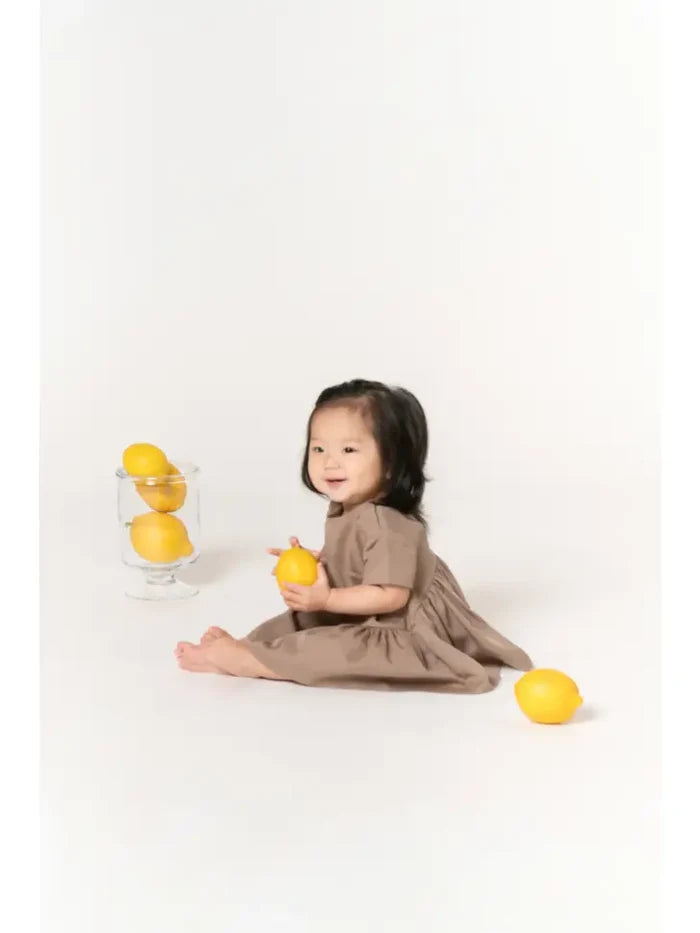 Baby Hi-Low Drop Waist Dress - Mocha