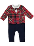 Babygrow Effect Red Checkered Suit with Blue Pants