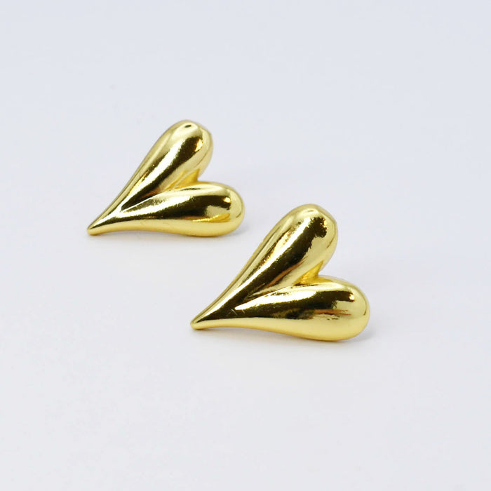 waterproof hypoallergenic earrings, tarnish free 14k gold jewelry, dainty gold earrings, gold hoop earrings, handcrafted gemstone earrings, boutique wholesale earrings, high-quality gold jewelry,big heart stud