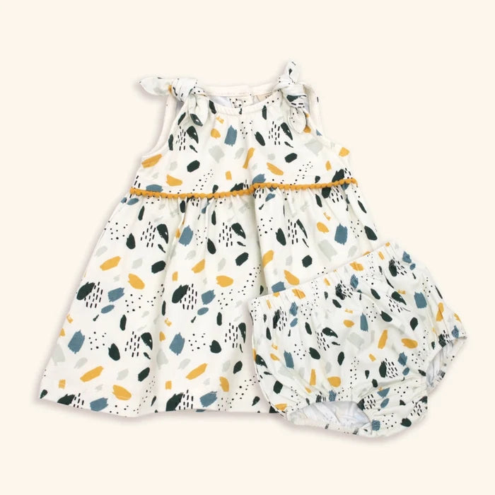 Bloom Shoulder Knot Dress+Bloomer Set (Organic Cotton)