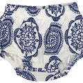 Blue & White Medallion Baby Girl Organic Cotton Bloomers