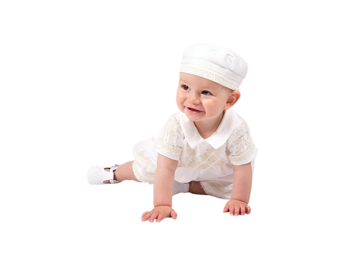 Boys christening rumper