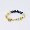 colorful gemstone jewelry, beaded fashion bracelet, gold or silver tone accessory, handcrafted beaded piece, trendy boho chic jewelry, vibrant statement wristwear, artisan handmade design, everyday stackable accessory, fashion jewelry for women, premium jewelry gift idea, boutique style wristwear, elevated modern jewelry