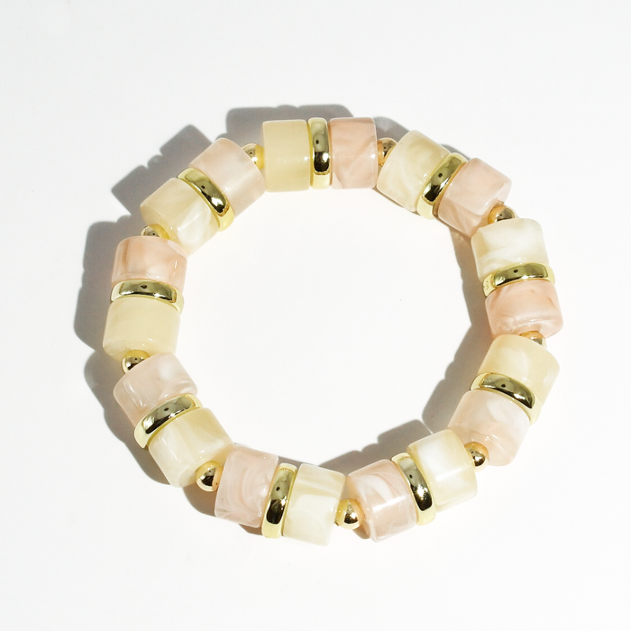 colorful gemstone jewelry, beaded fashion bracelet, gold or silver tone accessory, handcrafted beaded piece, trendy boho chic jewelry, vibrant statement wristwear, artisan handmade design, everyday stackable accessory, fashion jewelry for women, premium jewelry gift idea, boutique style wristwear, elevated modern jewelry