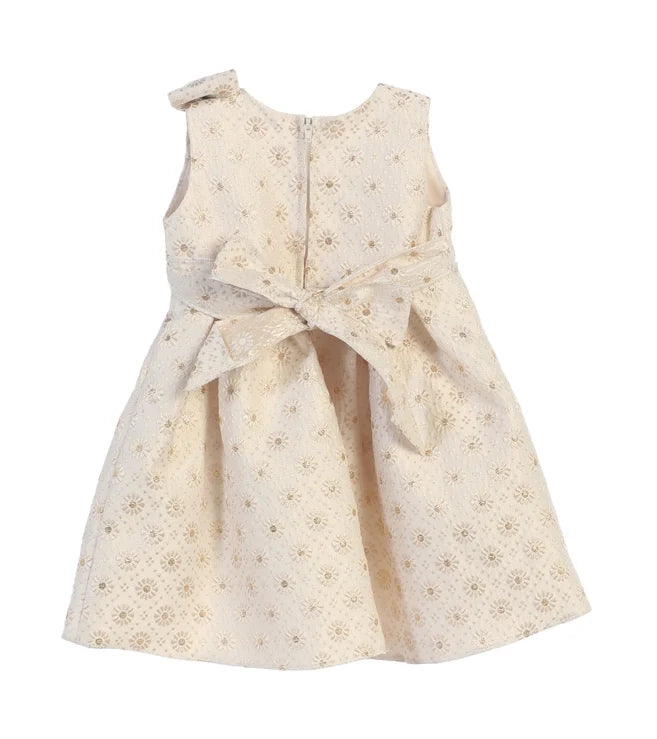 Circle Floral Pleated Jacquard Baby Girl Dress