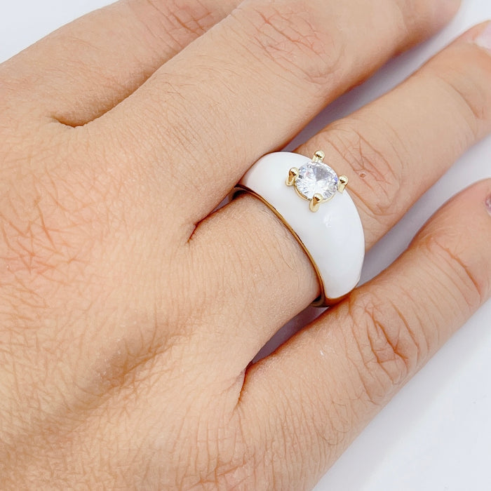 Clouds White Ring One Size