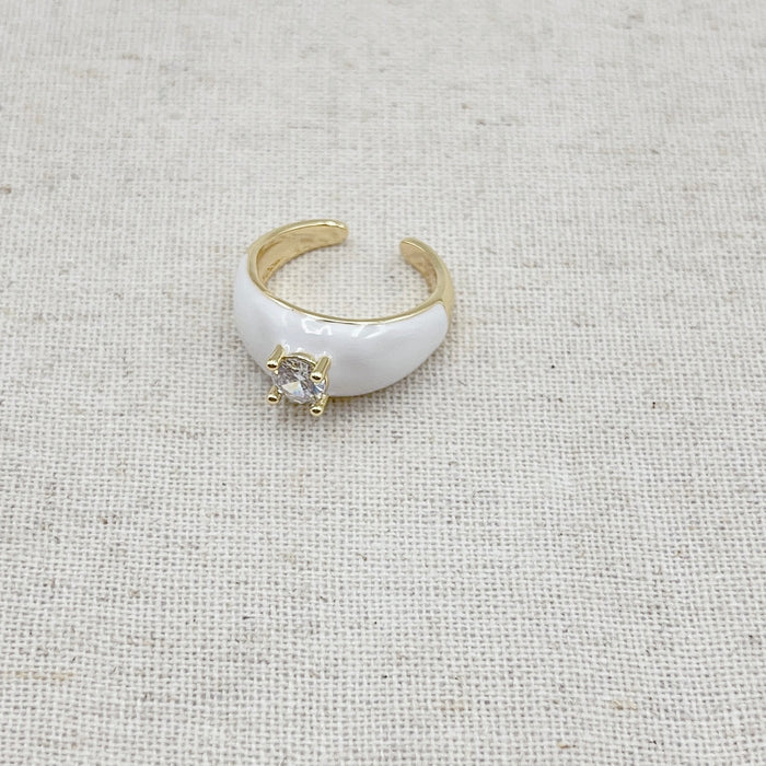 Clouds White Ring One Size