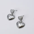waterproof hypoallergenic silver earrings, tarnish free silver jewelry, dainty silver earrings, silver hoop earrings, handcrafted gemstone silver earrings, boutique wholesale earrings, everyday silver jewelry, high-quality silver earrings,silver heart earrings