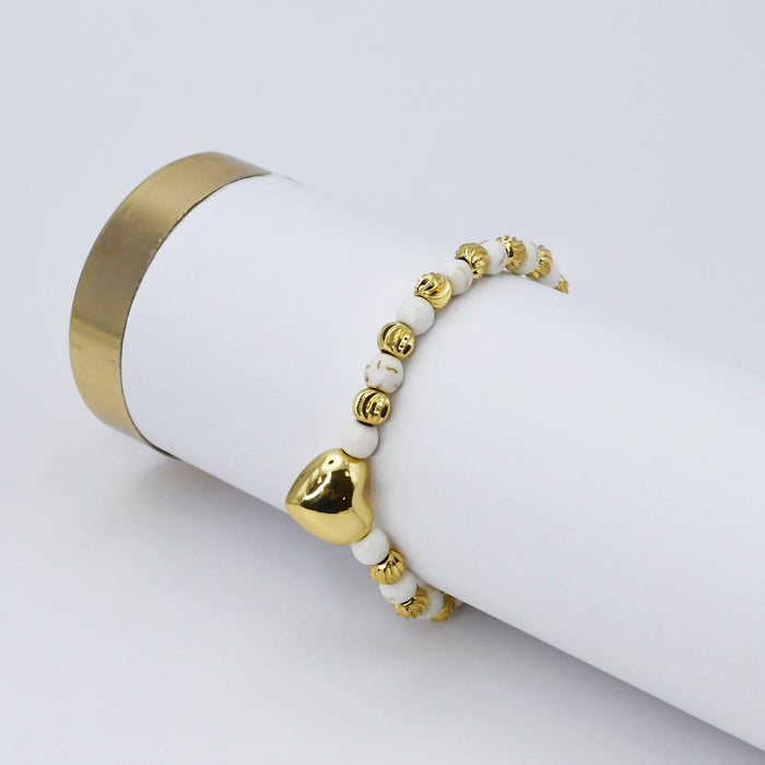 colorful gemstone jewelry, beaded fashion bracelet, gold or silver tone accessory, handcrafted beaded piece, trendy boho chic jewelry, vibrant statement wristwear, artisan handmade design, everyday stackable accessory, fashion jewelry for women, premium jewelry gift idea, boutique style wristwear, elevated modern jewelry