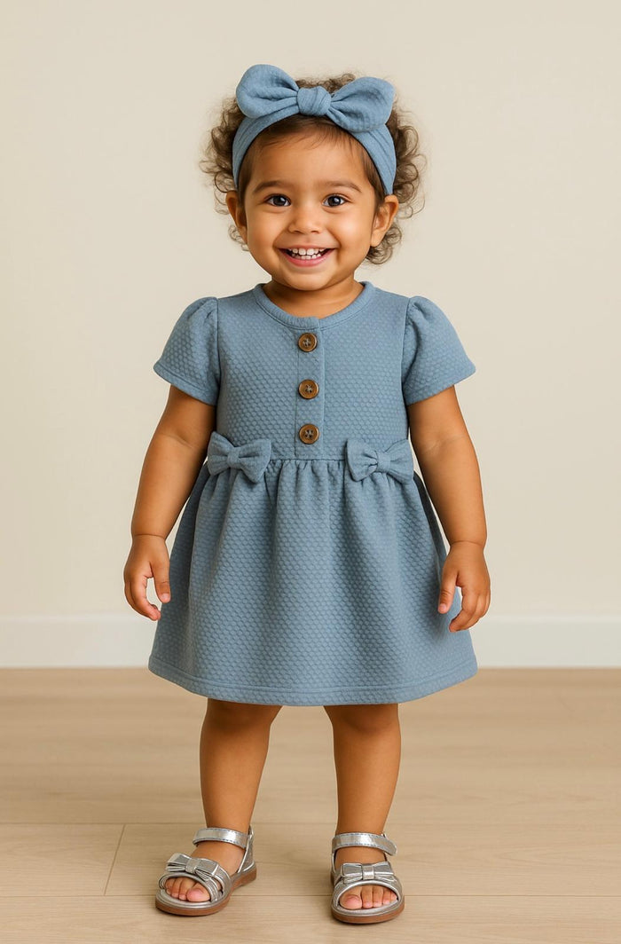 Darling Bow Knit Dress & Headband