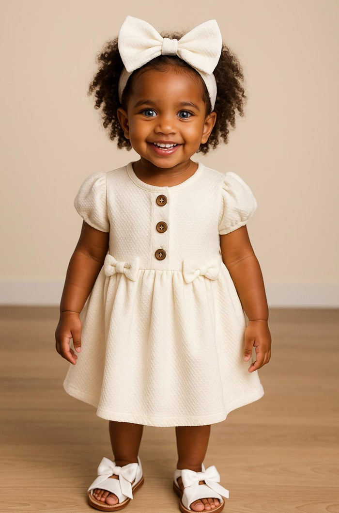 Darling Bow Knit Dress & Headband