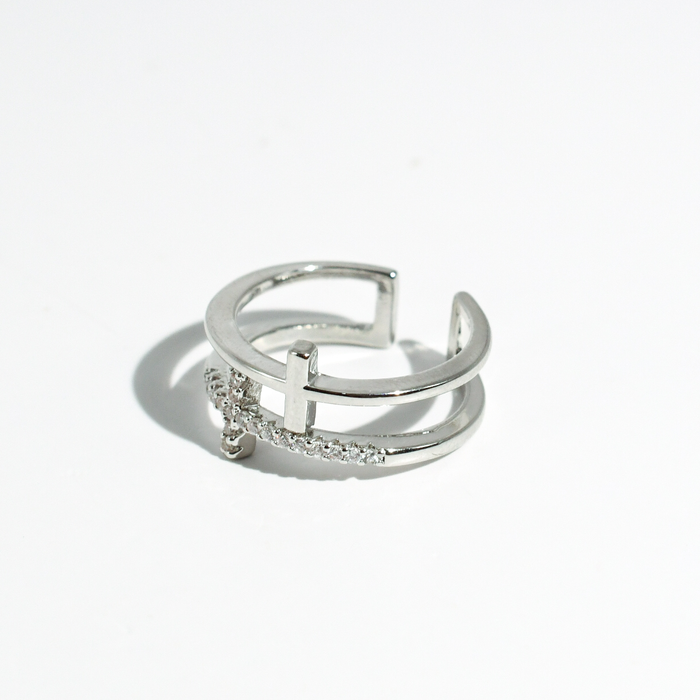 hypoallergenic ring, waterproof ring, tarnish free jewelry, boutique wholesale jewelry, dainty gold ring, gemstone statement ring, sparkly cubic zirconia ring, high quality jewelry gifts, elegant gold plated ring, trendy fashion ring, pastel gemstone ring,silver cross ring