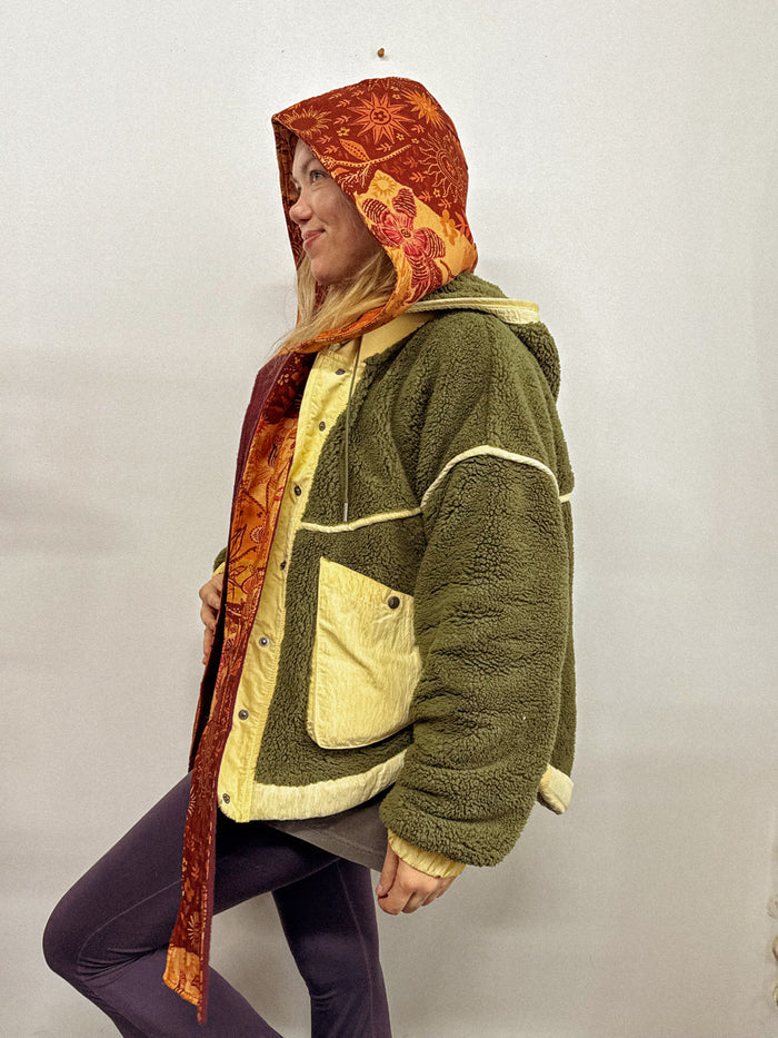 Double Layer Hood + Scarf Organic Cotton Fleece