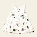 Elephant Button Baby Dress + Bloomer Set (Organic Muslin)