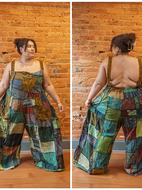 Elowen Cotton Patchwork Overalls