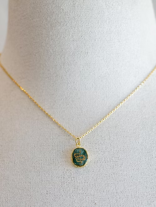 Emerald Snake Pendant Necklace
