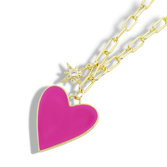 Colorful charms gold necklace featuring gemstone details, layered jewelry design, trendy accessory for women’s jewelry collections, boutique wholesale fashion necklace that is hypoallergenic, tarnish free, and waterproof jewelry with a cute aesthetic statement style