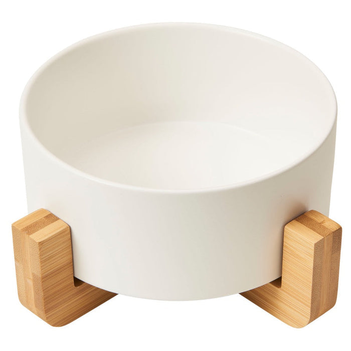 Fashion Pet Cosmo Single Diner Dog Bowl White