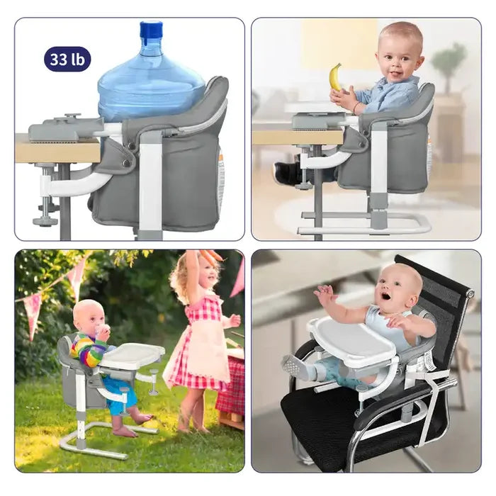 For 6-24 months 3 in 1 Floor Seat For Baby Sit Up, Hook On Chair For Table, Feeding Seat High Chair
