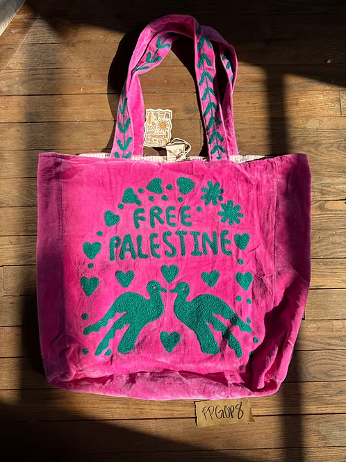 Free Palestine Velvet Tote Bag