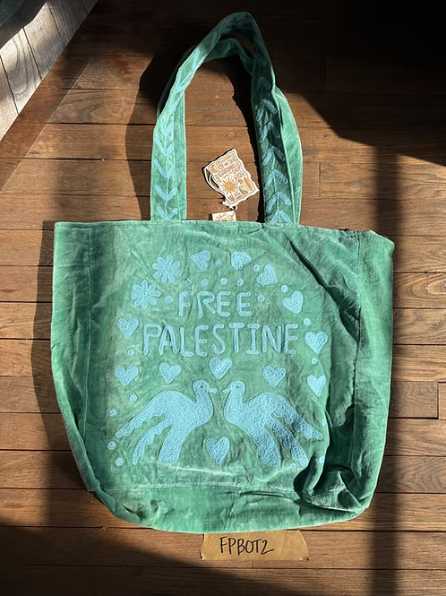 Free Palestine Velvet Tote Bag