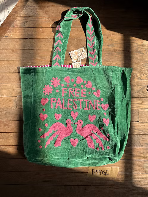 Free Palestine Velvet Tote Bag