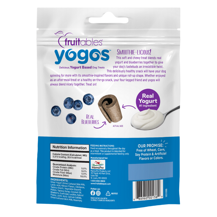 Fruitables Yogos Blueberry with Real Yogurt Dog Treats