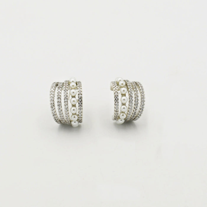 waterproof hypoallergenic silver earrings, tarnish free silver jewelry, dainty silver earrings, silver hoop earrings, handcrafted gemstone silver earrings, boutique wholesale earrings, everyday silver jewelry, high-quality silver earrings,pearl and crystal stud
