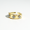 hypoallergenic ring, waterproof ring, tarnish free jewelry, boutique wholesale jewelry, dainty gold ring, gemstone statement ring, sparkly cubic zirconia ring, high quality jewelry gifts, elegant gold plated ring, trendy fashion ring, pastel gemstone ring