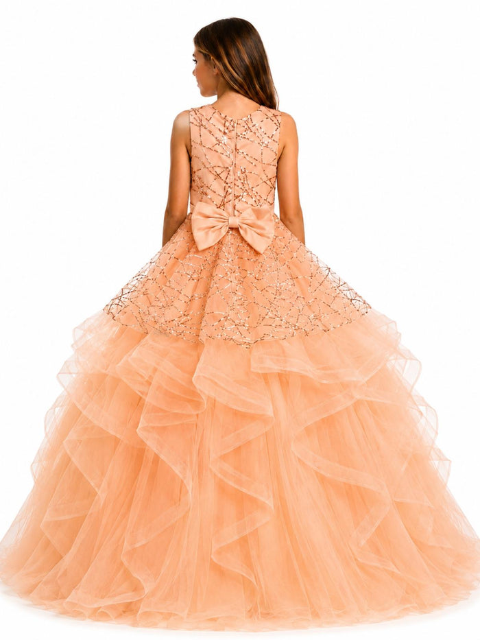 Golden Peach Princess Couture Gown