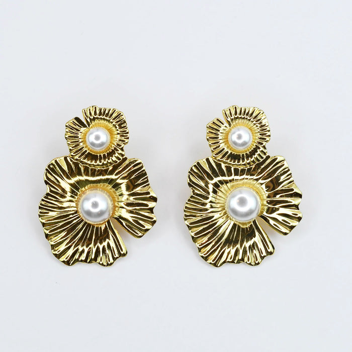 waterproof hypoallergenic earrings, tarnish free 14k gold jewelry, dainty gold earrings, gold hoop earrings, handcrafted gemstone earrings, boutique wholesale earrings, high-quality gold jewelry,pearl stud