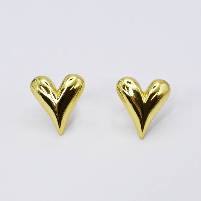waterproof hypoallergenic earrings, tarnish free 14k gold jewelry, dainty gold earrings, gold hoop earrings, handcrafted gemstone earrings, boutique wholesale earrings, high-quality gold jewelry,heart gold stud