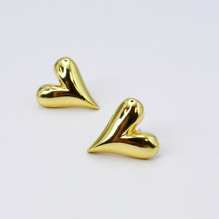 waterproof hypoallergenic earrings, tarnish free 14k gold jewelry, dainty gold earrings, gold hoop earrings, handcrafted gemstone earrings, boutique wholesale earrings, high-quality gold jewelry,heart gold stud