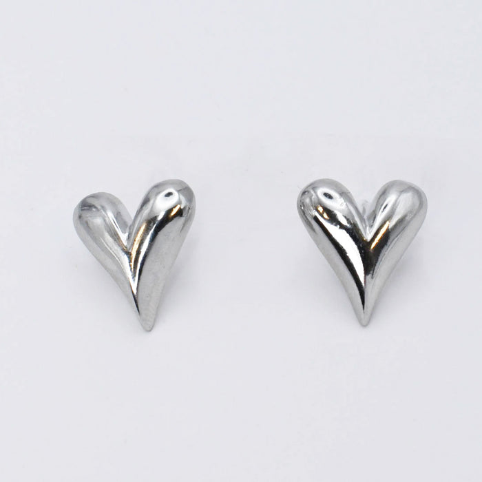 waterproof hypoallergenic silver earrings, tarnish free silver jewelry, dainty silver earrings, silver hoop earrings, handcrafted gemstone silver earrings, boutique wholesale earrings, everyday silver jewelry, high-quality silver earrings,silver heart stud