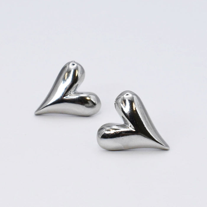 waterproof hypoallergenic silver earrings, tarnish free silver jewelry, dainty silver earrings, silver hoop earrings, handcrafted gemstone silver earrings, boutique wholesale earrings, everyday silver jewelry, high-quality silver earrings,siler heart stud