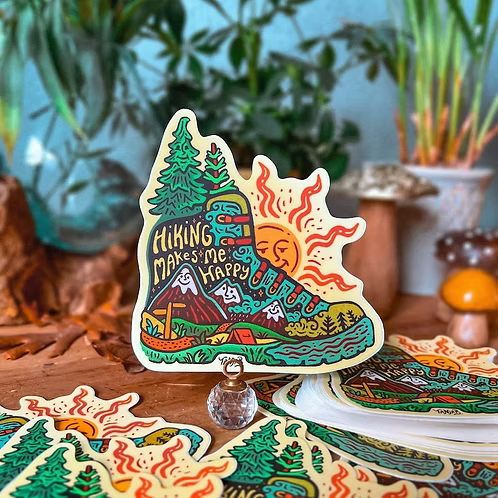 Hiking Makes Me Happy Sticker