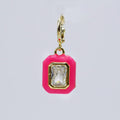 Hot Pink Crystal Pendant Charm CH-203