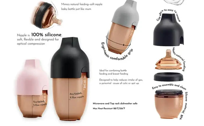 Hot selling BPA free Eco friendly Breastfeeding adult 240mL infant new born milk baby bottles