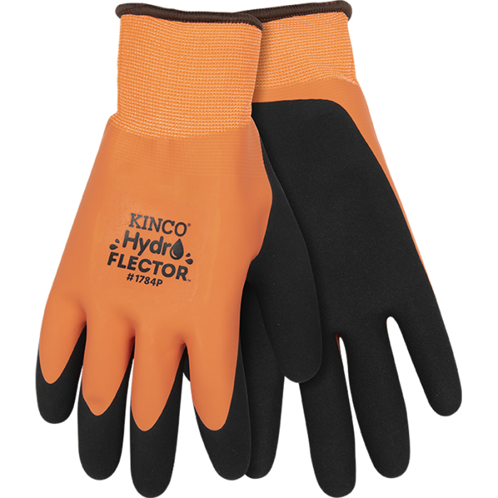 Kinco HydroFlector™ Lined Waterproof Hi-Vis Orange Thermal Knit Shell & Double-Coated Latex