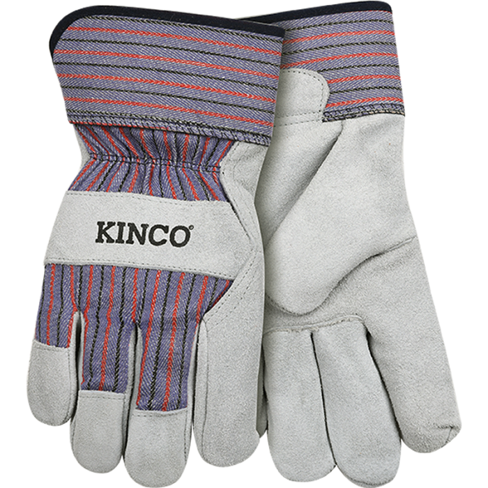 Kinco Suede Cowhide Palm With Safety Cuff Large Gray