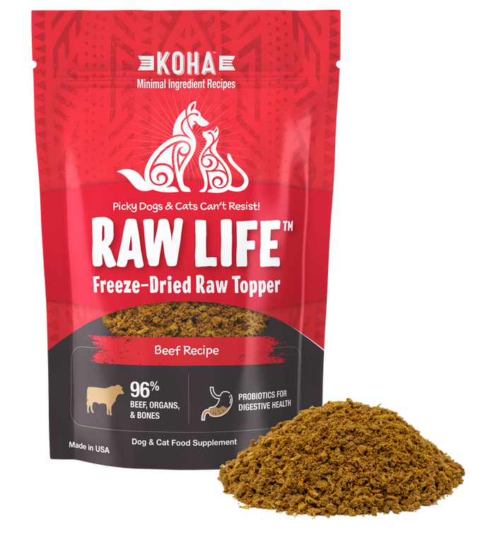 Koha Freeze-Dried Raw Topper Beef Recipe for Dogs and Cats