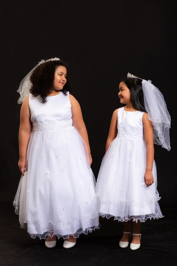 Lace Trim Tulle Dress